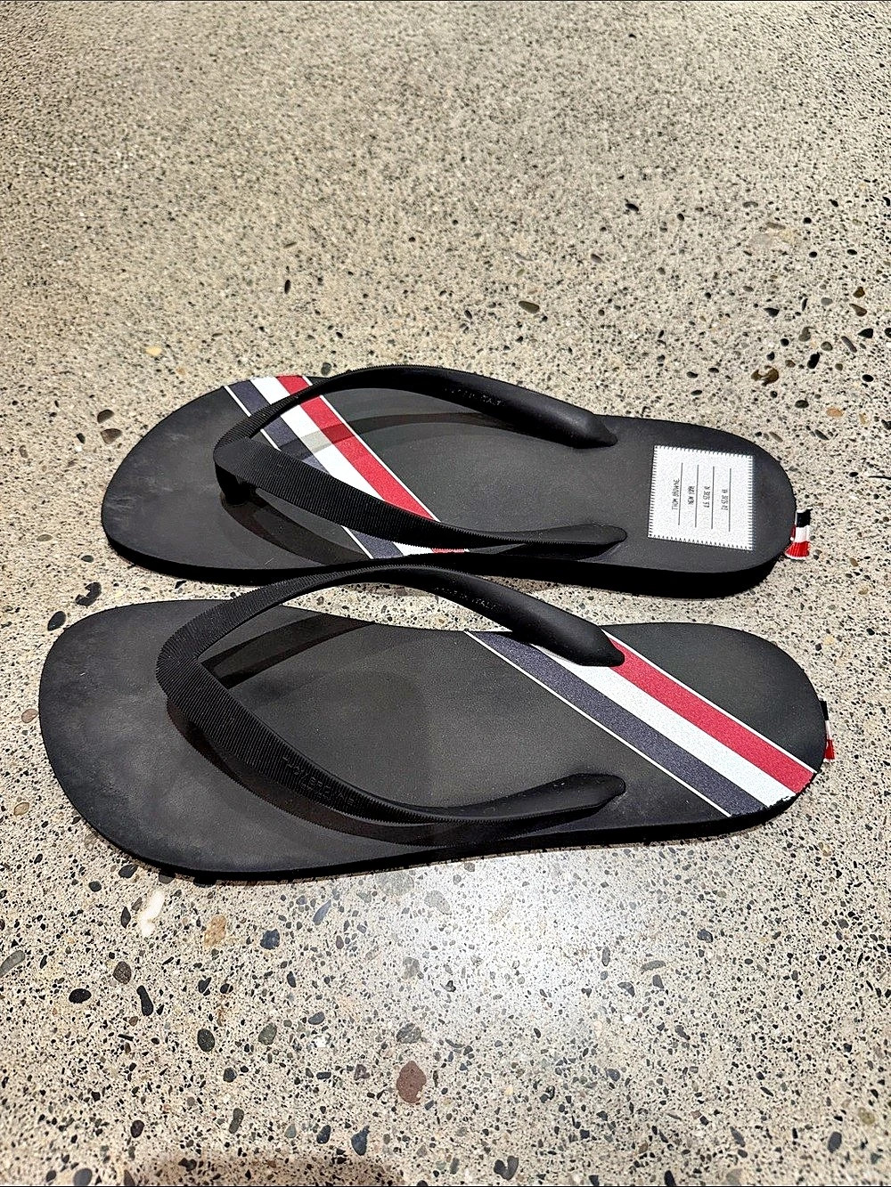 Thom Browne Rubber Thong Sandals Black & Red EU 43